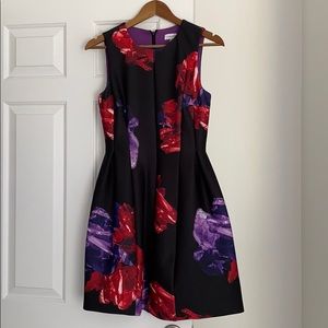 Calvin Klein Floral Scuba Midi Fit & Flare Dress